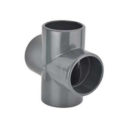 PVC 90º YAPIŞTIRMA MUFLU KRUVA ( İSTAVROZ ) ( Ø 110 )  ( 1 ADET )
