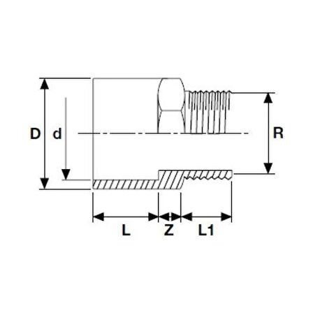 PVC DIŞ DİŞLİ DIŞTAN YAPIŞTIRMALI ADAPTÖR ( UZUN TİP ERKEK ADAPTÖR ) ( Ø 125 ) ( 1 ADET ) 