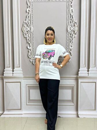 Araba Tshirt - BEYAZ