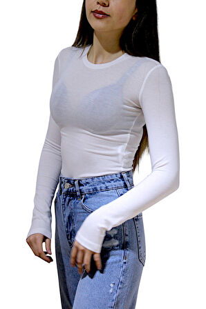 KADIN İNCE UZUN KOLLU BODYSUİT