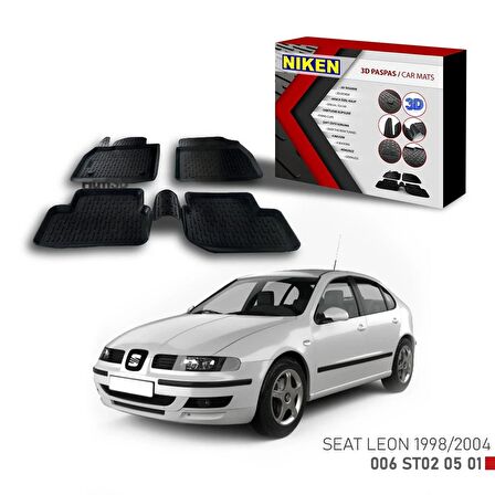 Seat Leon Havuzlu 3D Paspas Niken Siyah 1998-2004 arası uyumlu