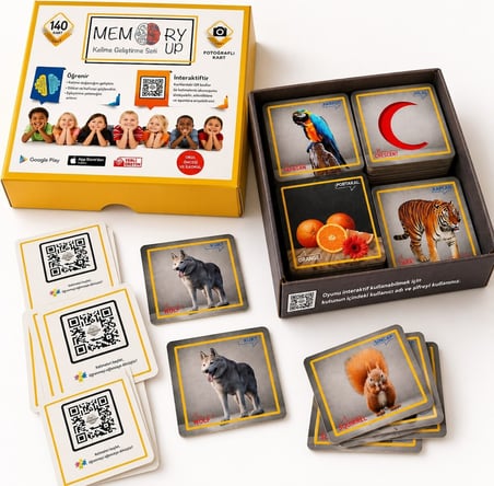 Bak Gel Al BakGelAl Memory Up Hafıza Kartı Oyunu – 140 Fotoğraflı QR Destekli Eğitici Zeka Oyunu