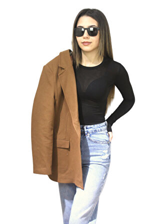 KADIN KAHVERENGİ CEKET