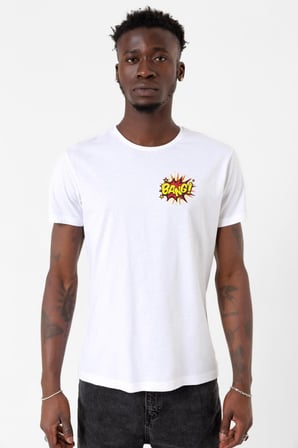 Big Bang Theory Bang Logo Beyaz Erkek Bisikletyaka Tshirt
