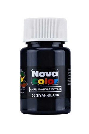 Nova Color Akrilik Boya Siyah Şişe Nc-174