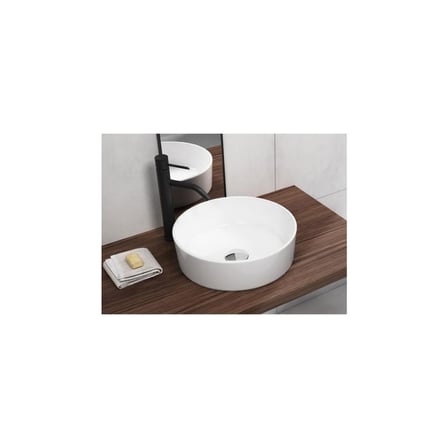 Tezgah Üstü Set Üstü Lavabo 45 Çap Deliksiz Yuvarlak Quarter Bath Round Line