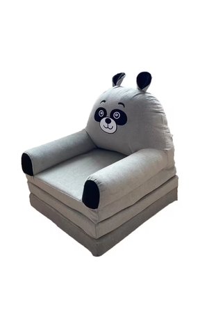 ABT Panda Figürlü Katlanabilir Çocuk Koltuğu Açılır Yataklı Minder Çocuk Oturma Koltuğu