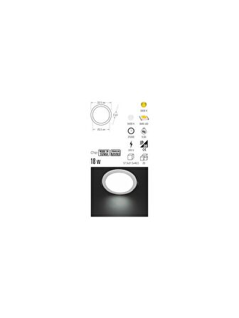 Cata 18W Sıva Altı Led Panel Spot Ct-5149 - Beyaz Işık - Alüminyum Kasa