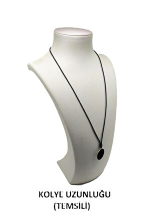 UNİSEX KOTON İP ASKILI VE GÜMÜŞ ANTİK KAPLAMALI TRİBAL KOLYE