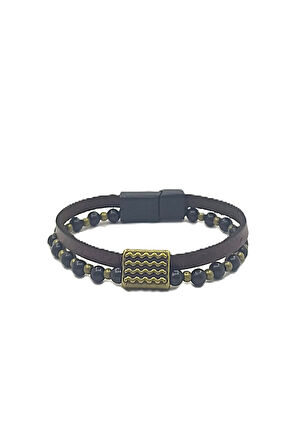 UNİSEX MIKNATIS KİLİTLİ DERİ  BİLEKLİK