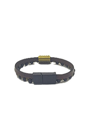 UNİSEX MIKNATIS KİLİTLİ DERİ  BİLEKLİK