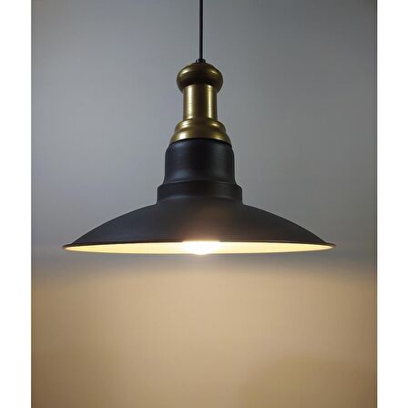 Mylights Metal Siyah Içi Beyaz Vintage Sarkıt Bronz Askılı