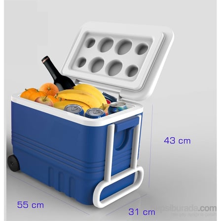 TEKERLEKLİ 38 Litre Polikarbon Buzluk+Termos 948808