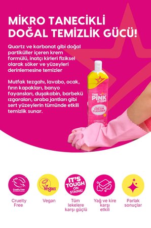 The Pink Stuff Mucizevi Krem Avantaj Paket 3 x 500 Ml – Mutfak ve Banyo İçin Krem Yüzey Temizleyici