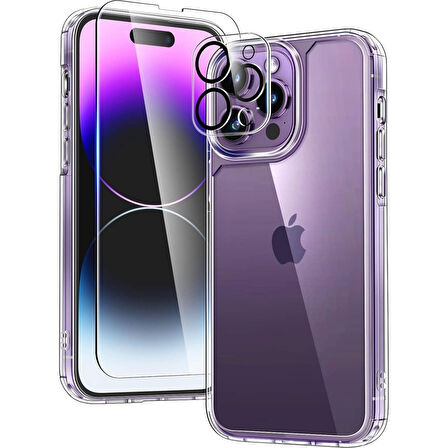 Teleplus Apple iPhone 14 Pro Kılıf Arclyc Coss Tpu Kapak + Nano Ekran Koruyucu + Kamera Koruyucu