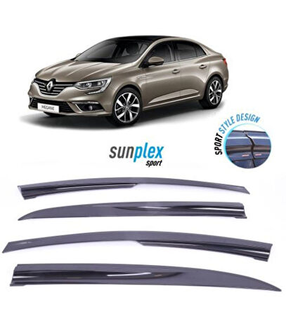 Renault Megane 4 Mugen Cam Rüzgarlığı 2016+ sonrası 4'lü Sunplex