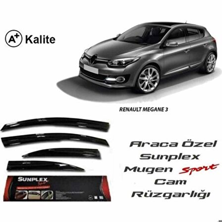 Renault Megane 3 Mugen Cam Rüzgarlığı 2009-2016 arası 4'lü Sunplex