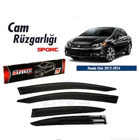 Honda Civic fb7 Mugen Cam Rüzgarlığı 2012-2016 arası 4'lü Sunplex