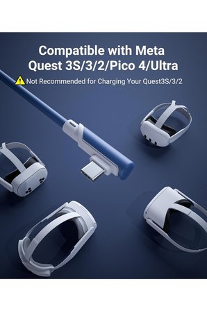 5 M Usb-C Vr Kablo – Quest2/quest Pro/pico 4 Uyumlu Yüksek Hızlı Bağlantı Kablosu MAVİ