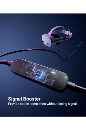 8 M Usb-C Vr Kablo – Quest2/quest Pro/pico 4 Uyumlu Yüksek Hızlı Bağlantı Kablosu SİYAH
