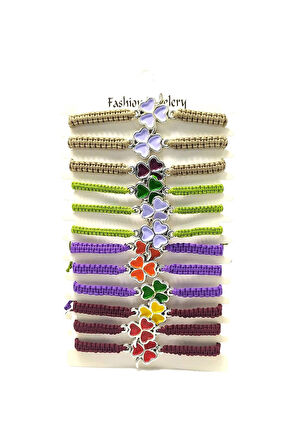 12’ŞERLİ  AYARLANABİLİR İPLİ UNİSEX BİJUTERİ BİLEKLİK SETİ