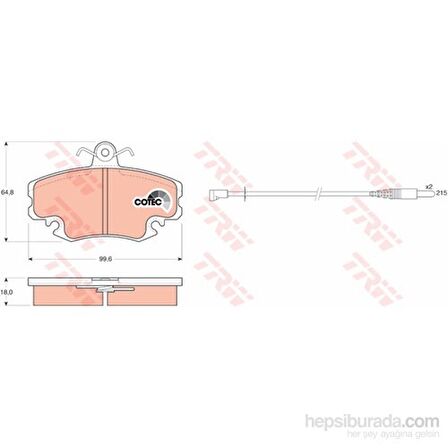 Trw - Fren Balatası Ön R9 E.M.-R19-R21-Clio I-Iı-Megane I-Tahlıa-Logan-Sandero - Trw Gdb400