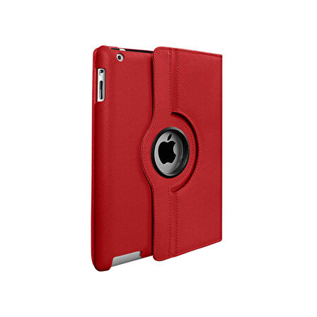 Teleplus iPad Mini 2 3 Kılıf Kapaklı Standlı 360 Dönerli Standlı Kapak Dn1 Kırmızı