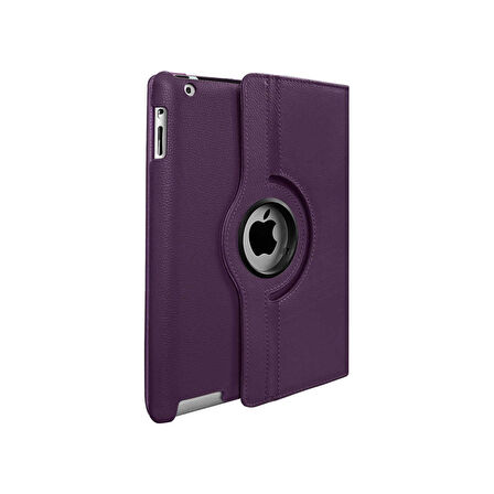 Teleplus iPad Mini 2 3 Kılıf Kapaklı Standlı 360 Dönerli Standlı Kapak Dn1 Mor