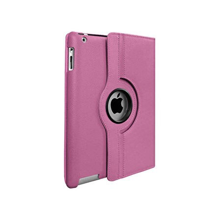 Teleplus iPad 2 3 4 Kılıf Kapaklı Standlı 360 Dönerli Standlı Kapak Dn2 Pembe