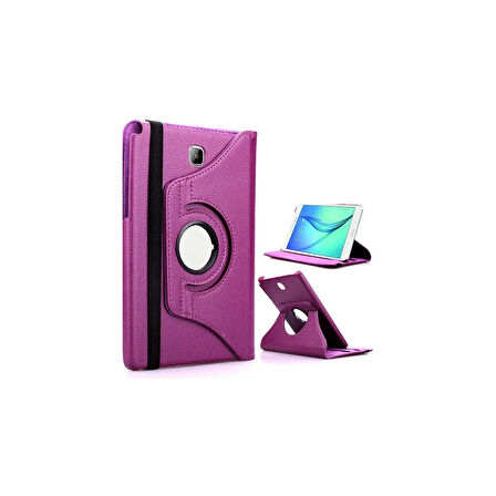 Teleplus Samsung Galaxy Tab A 10.1 2016 P580 Kılıf Kapaklı Standlı 360 Dönerli Standlı Kapak Dn2 Mor