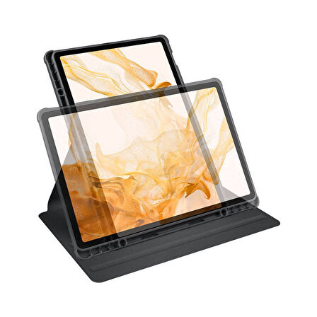 Teleplus Apple iPad 10.1 2021 9. Nesil Kılıf Termik Dönerli Standlı Arkası Buzlu Kapak