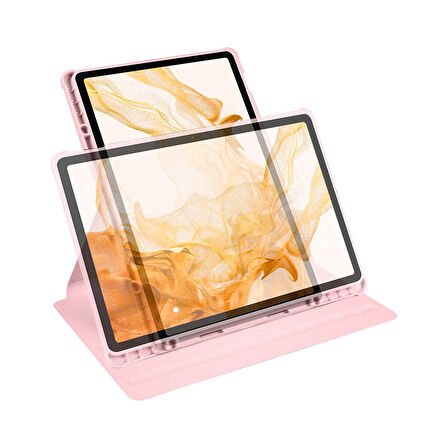 Teleplus Apple iPad 10.1 2021 9. Nesil Kılıf Termik Dönerli Standlı Arkası Buzlu Kapak