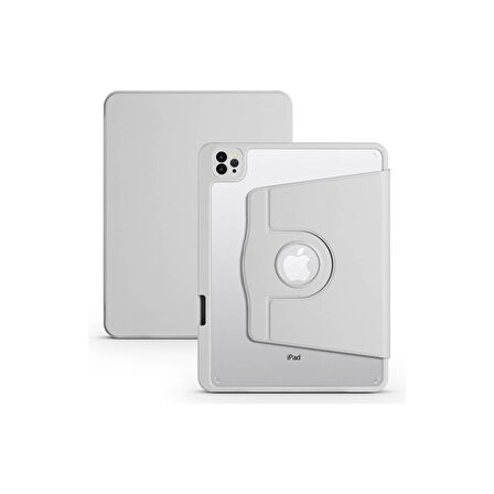 Teleplus Apple iPad 10.1 2021 9. Nesil Kılıf Termik Dönerli Standlı Arkası Buzlu Kapak