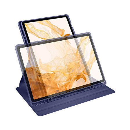 Teleplus Apple iPad Air 10.9 2020 4. Nesil Kılıf Termik Dönerli Standlı Arkası Buzlu Kapak