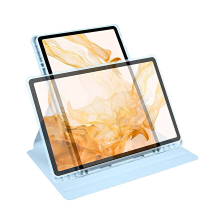 Teleplus Samsung Galaxy Tab A9 Plus Kılıf Termik Dönerli Standlı Arkası Buzlu Kapak