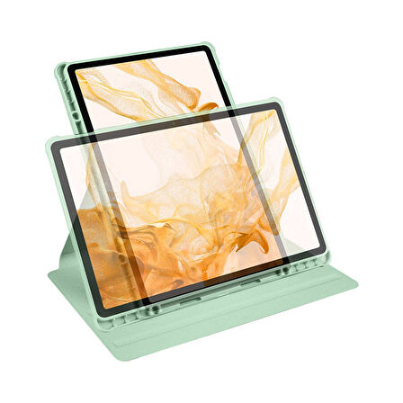 Teleplus Samsung Galaxy Tab S9 Kılıf Termik Dönerli Standlı Arkası Buzlu Kapak