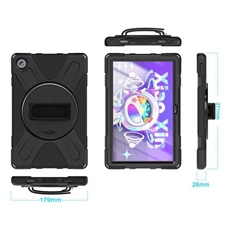 Teleplus Lenovo Tab M10 Plus TB-125F - TB-128F 3. Jenerasyon Kılıf 360 Koruma Defender Tank Kılıf