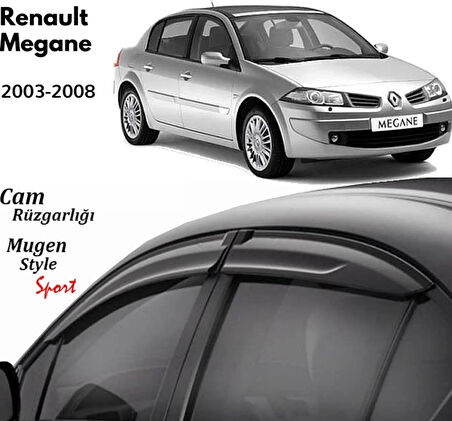 Renault Megane 2 Sedan Uyumlu Cam Rüzgarlığı 2003-2008 arası uyumlu Mugen