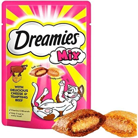 Dreamies Mix Sığır Etli ve Peynirli Kedi Ödülü 60 gr (6 Adet)