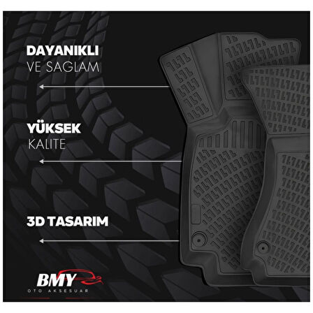 Peugeot E-2008 2022 Sonrası (Elektrikli) 3D Araca Özel Havuzlu Paspas ve Üst Bagaj Havuzu