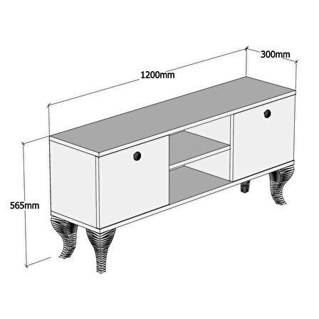 FERNISO Kahverengi Çam Modern Ayak Tv Sehpası 120 cm