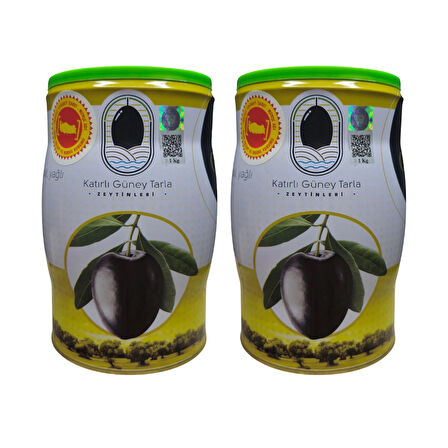 Katırlı Köyü Gemlik Coğrafi İşaretli L Boy Yöresel Katkısız Siyah Zeytin 2 Adet 1 KG