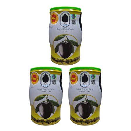 Katırlı Köyü Gemlik Coğrafi İşaretli L Boy Yöresel Katkısız Siyah Zeytin 3 Adet 1 KG