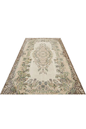 Krem Renk Vintage El Dokuma Halı 174 X 290