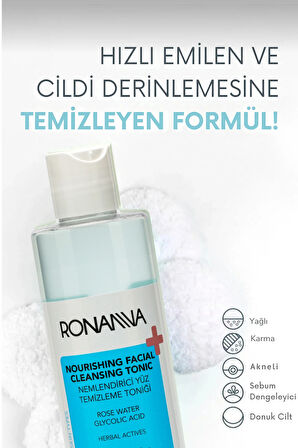 Nemlendirici Yüz Temizleme Toniği - Gül Suyu Ve Glikolik Asit Ile Derinlemesine Temizlik - 200ml