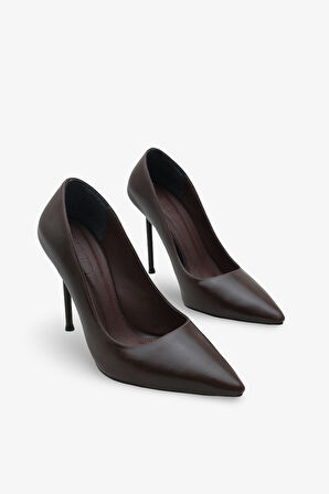 Kadın Sivri Burun Gold Tokalı Günlük Topuklu Stiletto Sersey 