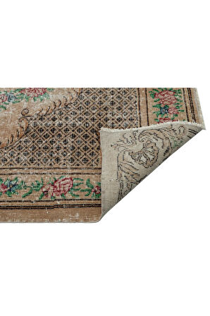 Bej El Dokuma Vintage Halı 157 X 285