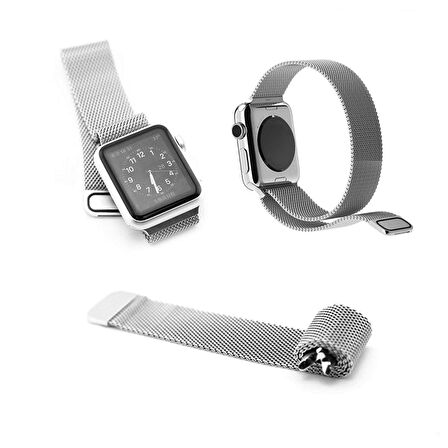 Apple Watch 2 3 4 5 6 Se Nike 42mm 44mm Uyumlu  Kayış Milano Loop Metal Örgü Kordon