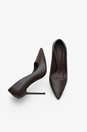 Kadın Sivri Burun Gold Tokalı Günlük Topuklu Stiletto Sersey 