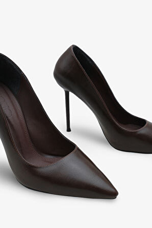 Kadın Sivri Burun Gold Tokalı Günlük Topuklu Stiletto Sersey 